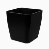 Maceta plástica Cuadrada Nº12 Negro Andreatini Premium con diseño moderno, ideal para suculentas o plantas pequeñas.