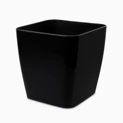 Maceta plástica Cuadrada Nº12 Negro Andreatini Premium con diseño moderno, ideal para suculentas o plantas pequeñas.