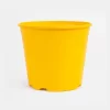 Maceta plástica Rocío Nº19 color amarillo Andreatini, diseño redondo brillante para plantas pequeñas y medianas