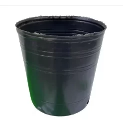 Maceta soplada 40 L plástica negra de 36 cm diámetro y 35 cm altura para plantas grandes