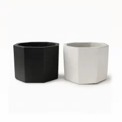 Maceta Octogonal color El Fausto, maceta de fibrocemento artesanal con diseño geométrico moderno para interior o exterior