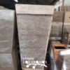 Maceta fibrocemento Piramidal 35 x 70 rayado marfil El Fausto, artesanal y resistente para plantas decorativas