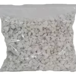 Piedra blanca partida 0.3 JardinX 1 kg, piedra natural lavada y decorativa ideal para macetas, terrarios y jardines pequeños.