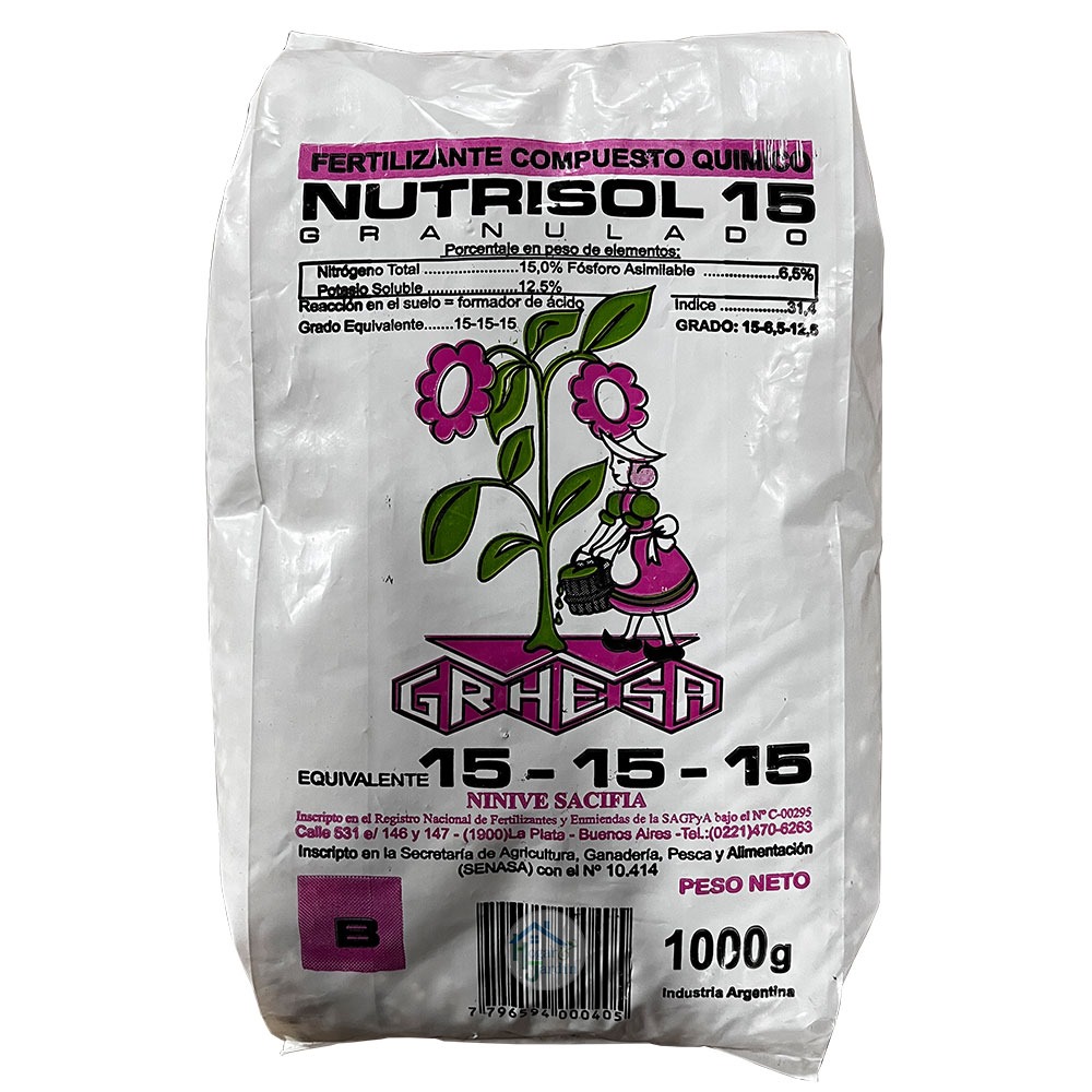FERTILIZANTE TRIPLE 15 X 500 GRS. ⋆ Vivero Los Aromos