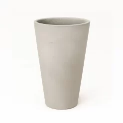 Maceta Cono 42x30x80 de fibrocemento Molinari, maceta alta cónica artesanal para jardín o interior