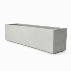 Maceta Jardinera 15x40 de fibrocemento El Fausto, maceta rectangular artesanal para suculentas o flores