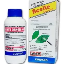 Aceite blanco insecticida y acaricida Grhesa 500 cc para control de plagas en plantas y jardines