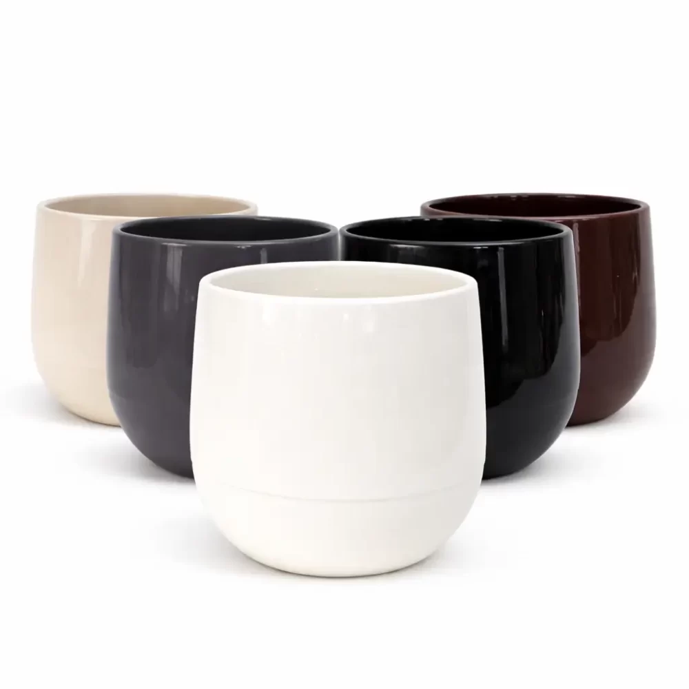 Maceta plástica decorativa Beruplast Uovo chico diseño moderno para interior