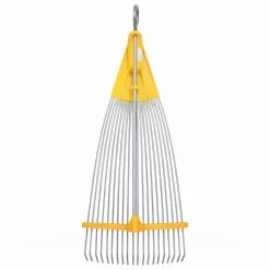 Escoba regulable amarilla para limpieza de patios y jardines