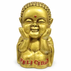 buda decorativo dorado felicidad figura zen ornamental hogar jardin