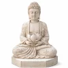 figura buda decorativo con flor de loto color piedra estilo zen