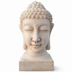 busto buda decorativo cabeza estilo zen color piedra