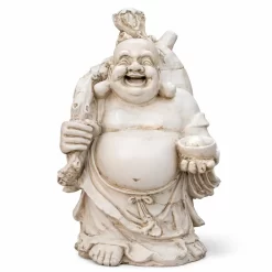 buda sonriente decorativo abundancia hotei color piedra