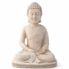 figura buda decorativo sentado en meditacion color piedra