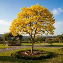 Árbol lapacho amarillo en maceta 10 litros con floración amarilla, ideal para jardines y paisajismo
