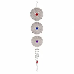 Tikka Colgante Flor Triple 52 cm JM252124 con flores artificiales y follaje colgante decorativo para interior y exterior